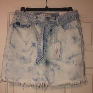 Kancan acid wash blue jean skirt